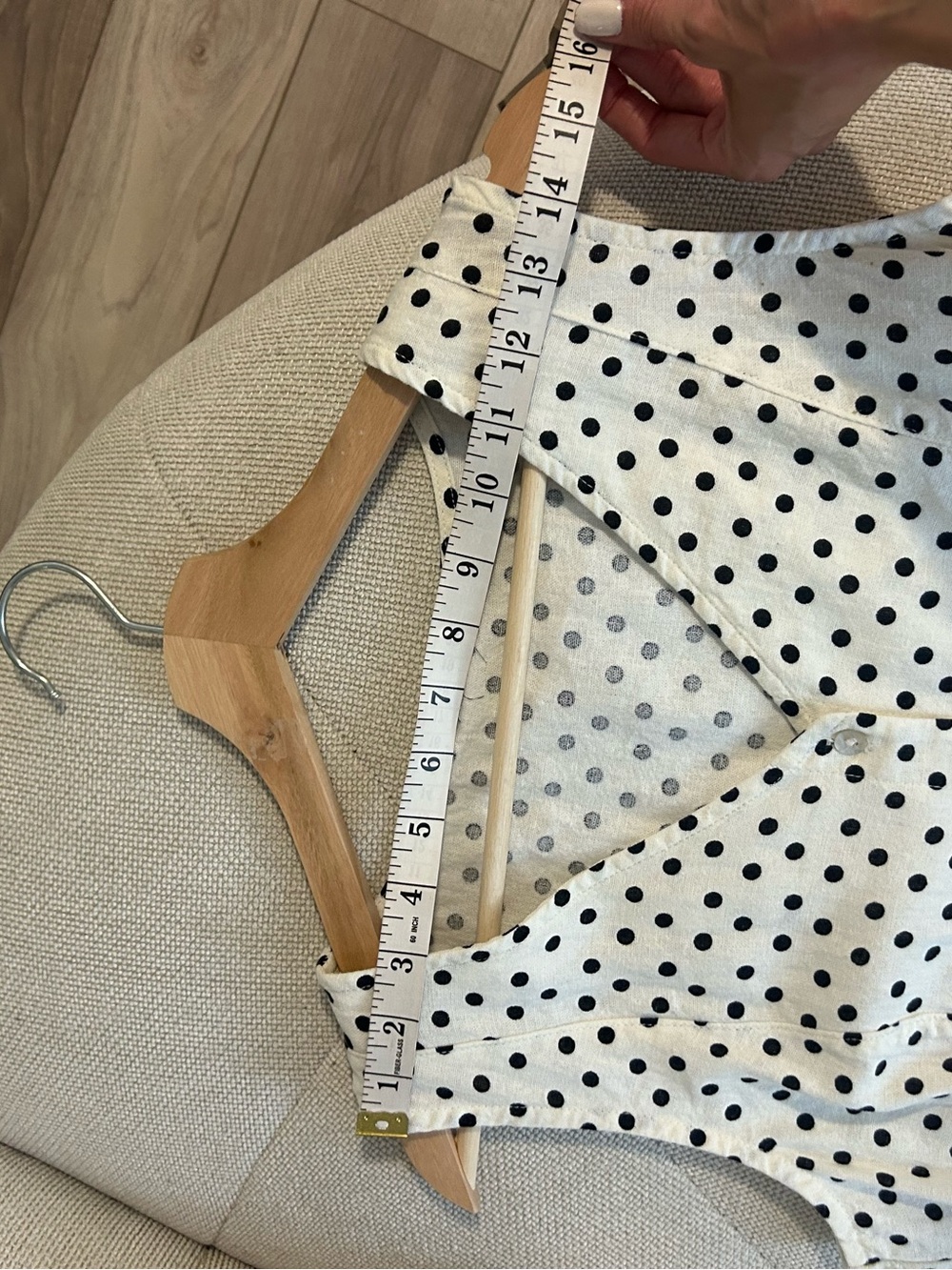 Vintage Cotton Sleeveless V-Neck Polka Dot Midi Dress - Picture 13 of 13
